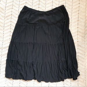 Black Peasant Tier Boho Skirt Avenue Size 18 / 20